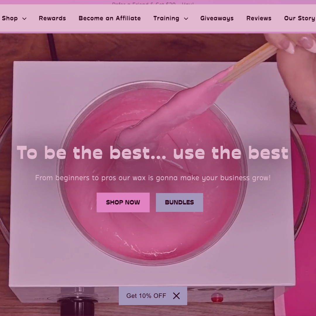 Image of Lash & Wax OC website