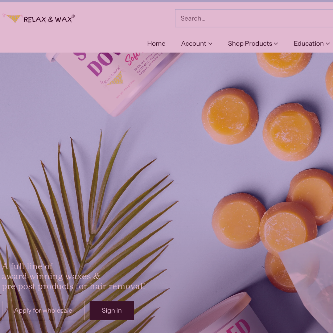 Image of relax & wax website